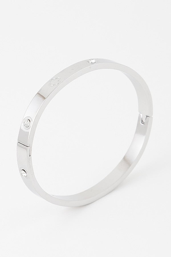 Silver Jewel Clover Bracelet