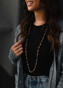 Gold & Neutral Beaded Necklace