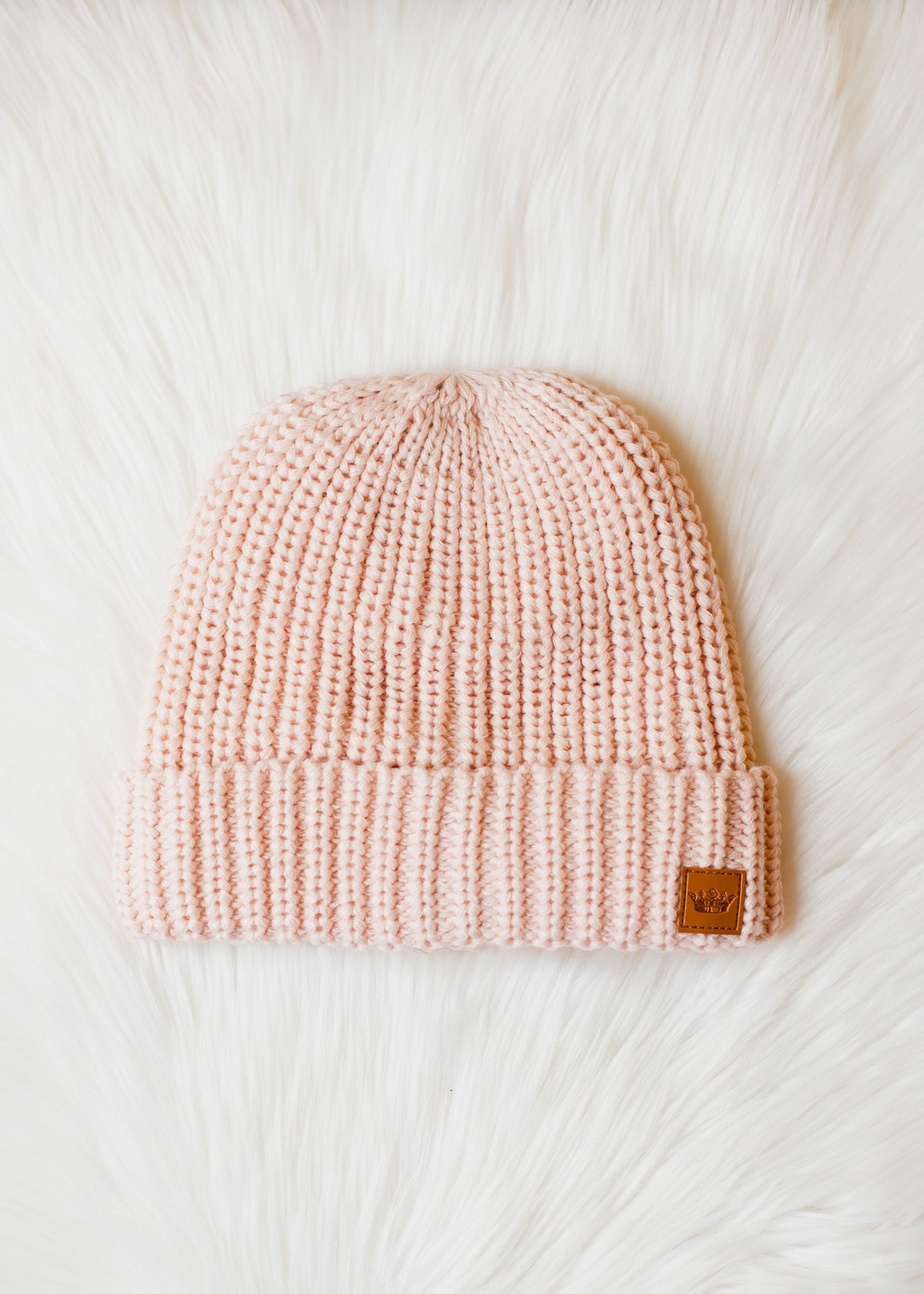 Pink Blush Cable Knit Beanie