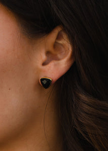 Black Triangle Stud Earrings