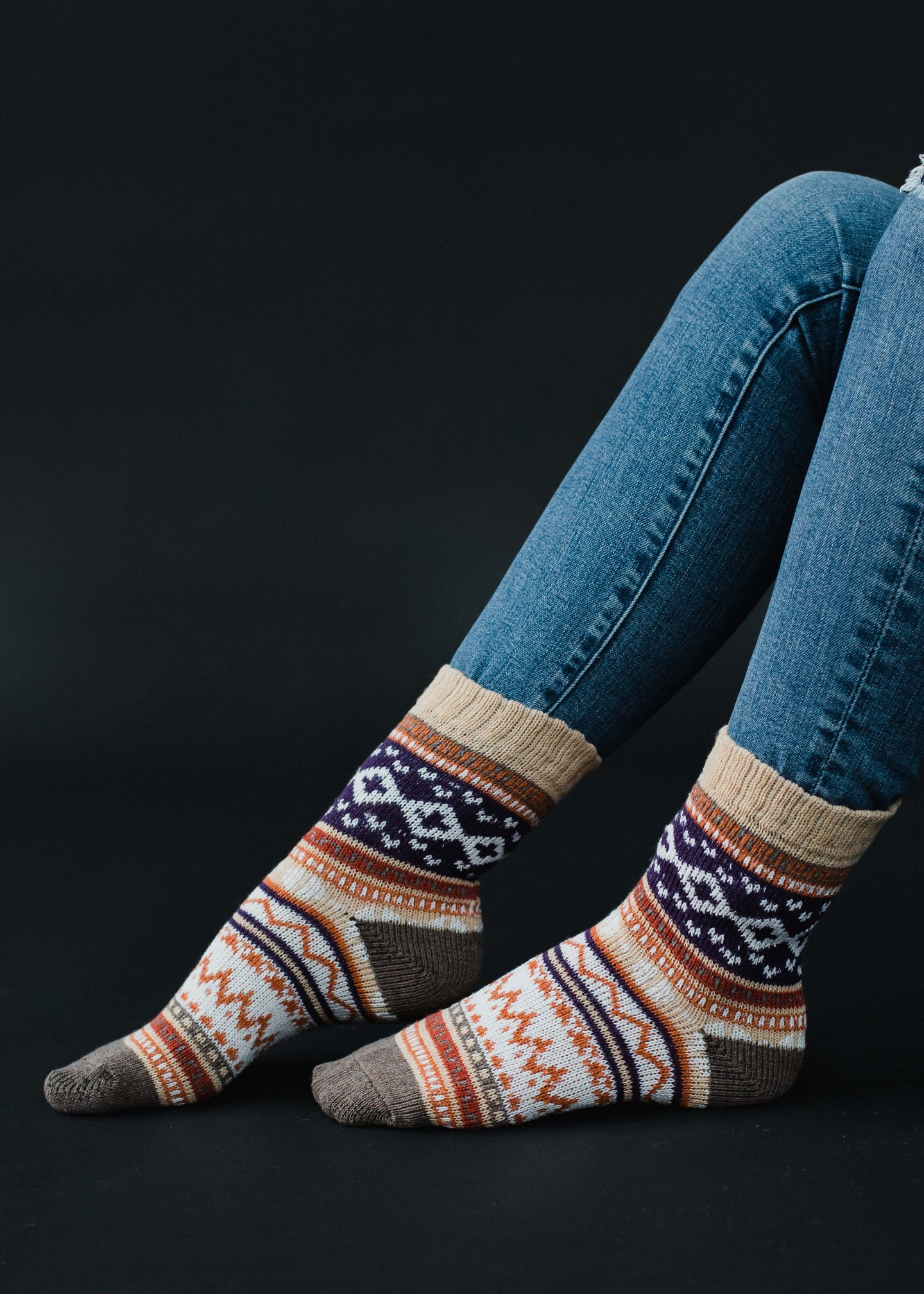 Tan Striped Socks