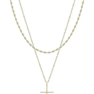 Gold Layered Thin Cross Necklace