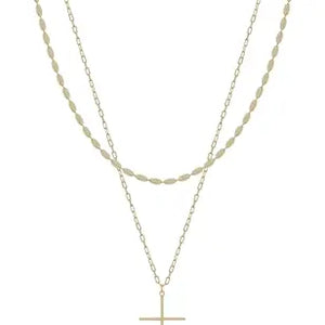 Gold Layered Thin Cross Necklace