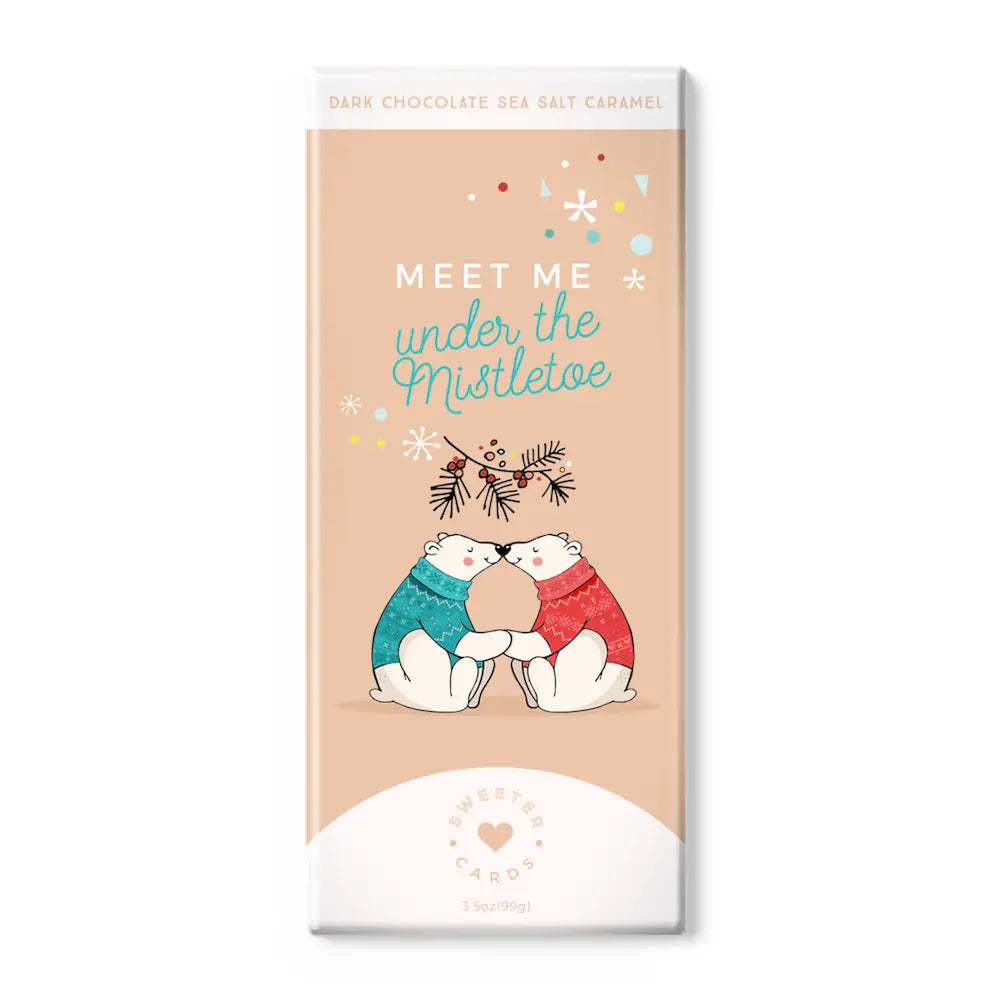 Meet Me Under The Mistletoe Chocolate Greeting Card