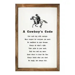 Cowboy Code Framed Art