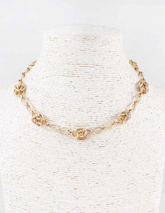 Gold Multi Link Knotted Necklace