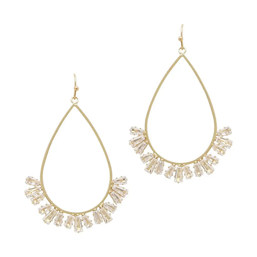 Gold Crystal Teardrop Earrings