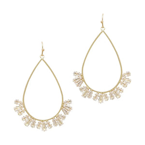 Gold Crystal Teardrop Earrings
