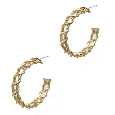 Gold Twisted Hoop Earrings