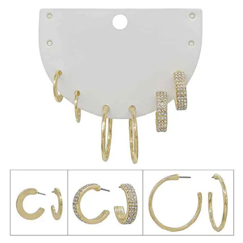 Gold Pave Earring Set