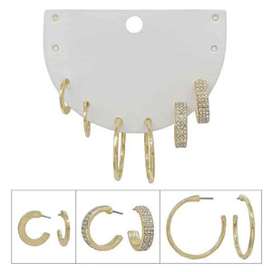 Gold Pave Earring Set