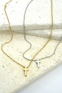 Silver Classic Mini Cross Necklace