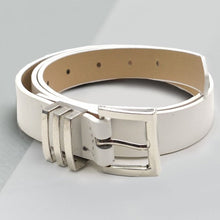Load image into Gallery viewer, White Square Buckle Leather Belt