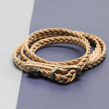 Load image into Gallery viewer, Beige Leather Braided Belt