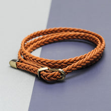 Load image into Gallery viewer, Brown Leather Braided Belt