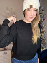 Load image into Gallery viewer, Black Raglan Sweater
