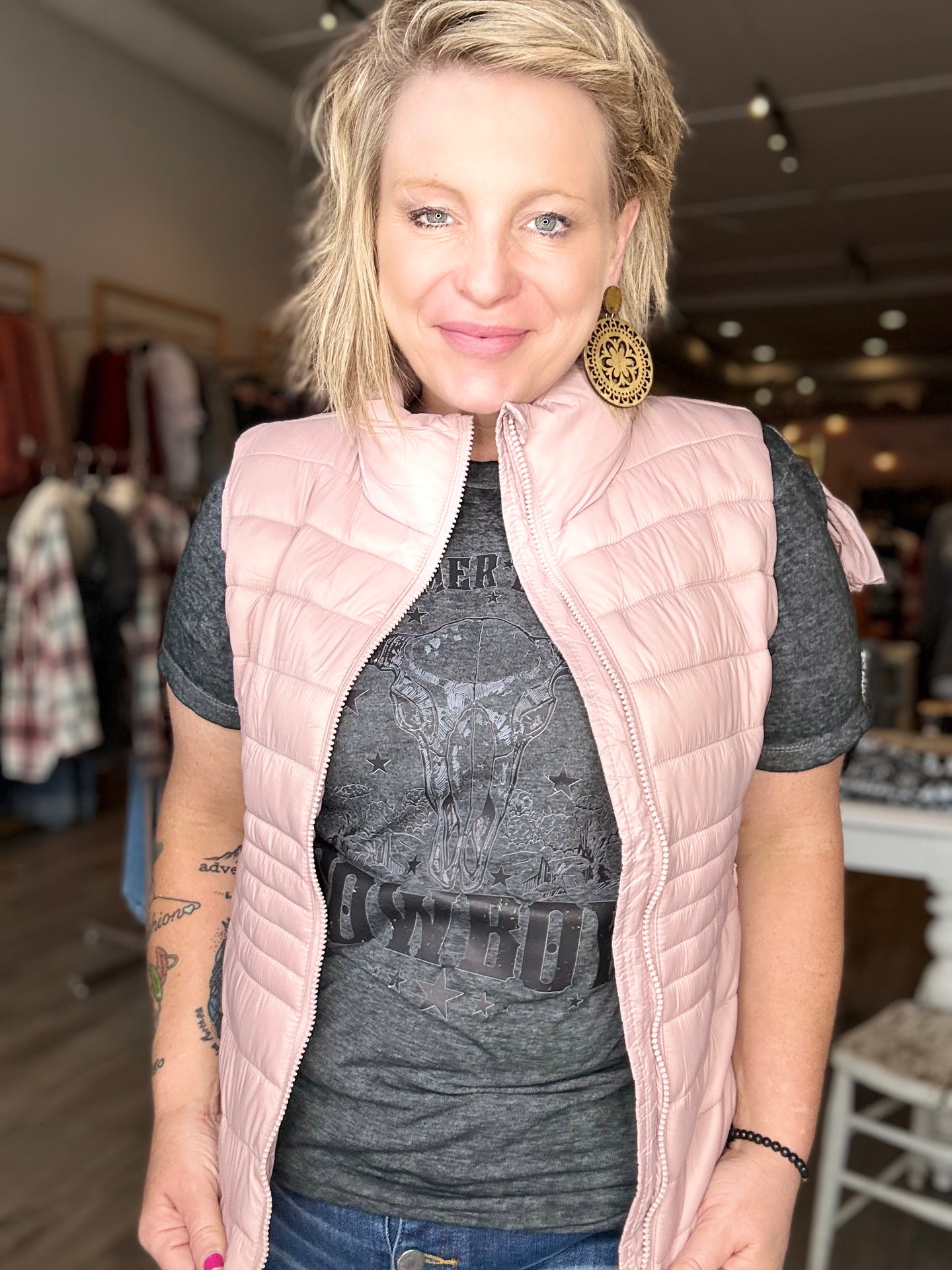 Blush Pink Puffer Vest