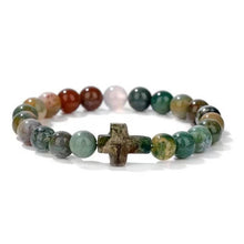 Load image into Gallery viewer, African Turq Cross Beaded Bracelet
