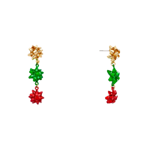 Bow Trio Holiday Earrings