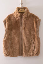 Load image into Gallery viewer, Mocha Sherpa Puffer Vest