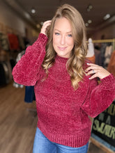 Load image into Gallery viewer, Cabernet Round Neck Chenille Sweater
