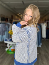 Load image into Gallery viewer, Navy Waffle Knit Sweatshirt