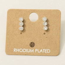 Load image into Gallery viewer, Silver Dipped Triple Stud Earrings