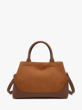 Load image into Gallery viewer, Brown Faux Suede Dual Handle Satchel