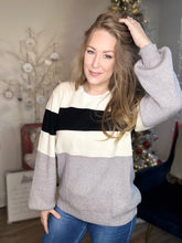 Load image into Gallery viewer, Grey Multi Stripe Sweater