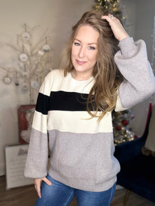 Grey Multi Stripe Sweater
