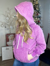 Load image into Gallery viewer, Plum Washed Fleece Hoodie