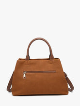 Load image into Gallery viewer, Brown Faux Suede Dual Handle Satchel