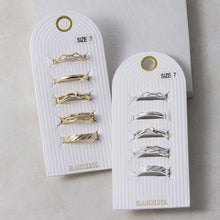 Load image into Gallery viewer, 5 Piece Silver Textured Band Ring Set