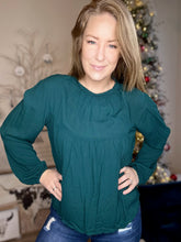 Load image into Gallery viewer, Hunter Green Back Button Long Sleeve