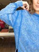 Load image into Gallery viewer, Ocean Blue Acid Wash Sweatshirt