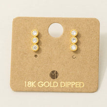Load image into Gallery viewer, Gold Dipped Triple Stud Earrings