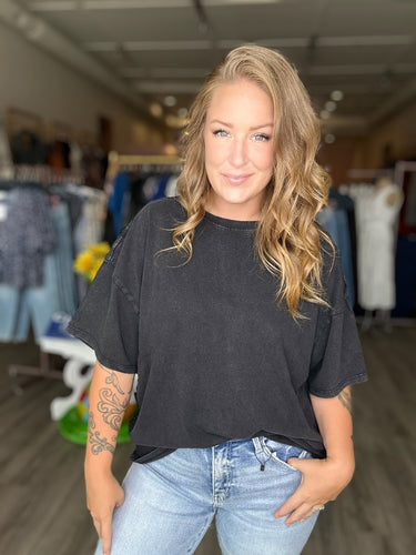 Black Washed Oversized Tee