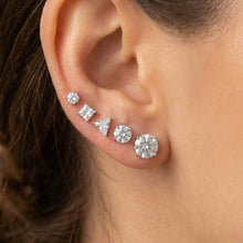 Load image into Gallery viewer, Silver 5 Pair Stud Earrings Set