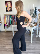 Load image into Gallery viewer, Black One Shoulder CutOut Jumpsuit