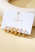 Load image into Gallery viewer, Pearl Rhinestone Multi Hoop Trio Earrings