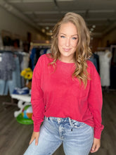 Load image into Gallery viewer, Red Washed Long Sleeve Tee