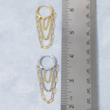 Load image into Gallery viewer, Gold Fringe Hoop Earrings
