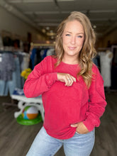 Load image into Gallery viewer, Red Washed Long Sleeve Tee