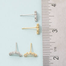Load image into Gallery viewer, Gold Crystal Arc Earrings