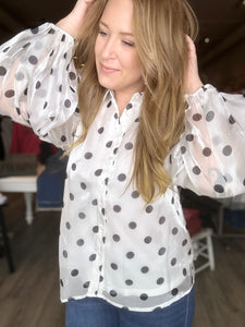 White Polka Dot Blouse