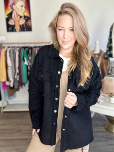 Black Denim Rock Studded Jacket