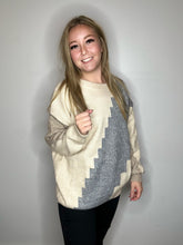 Load image into Gallery viewer, Grey ColorBlock Sweater