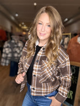 Load image into Gallery viewer, Brown Plaid Detachable Hood Shacket