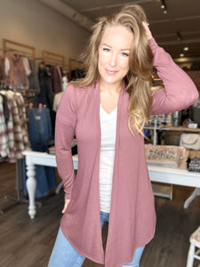 Mauve Open Knit Cardigan