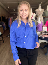 Load image into Gallery viewer, Royal Blue Button Down Top